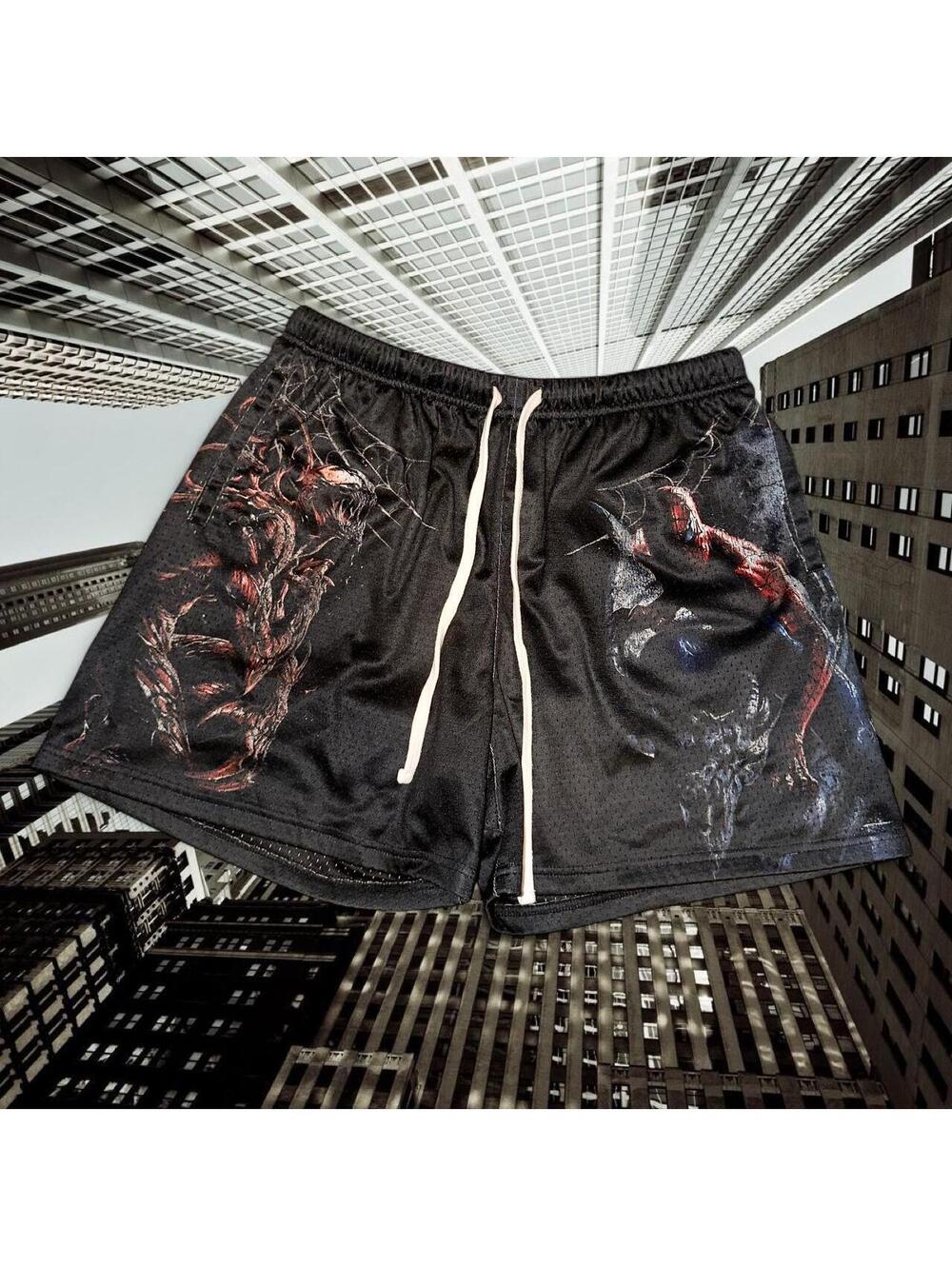 Darc Sport x Symbiotic Carnage / Spider-Man Mesh Shorts **RARE**